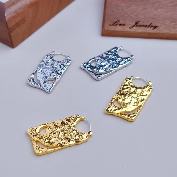 Unique Board Drop Earrings - Gold n Silver