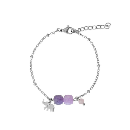 Lucky bracelet Elephant & Gemstones - Silver