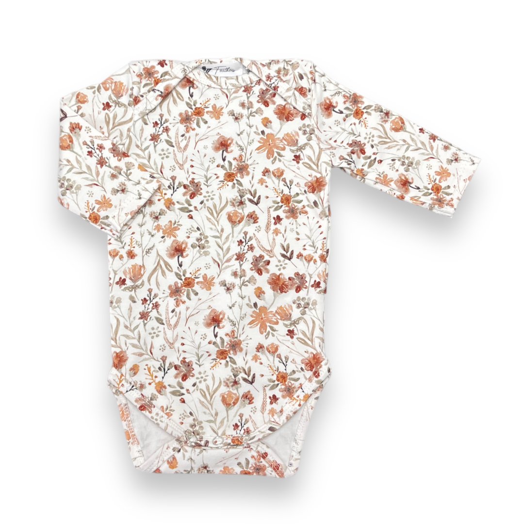 Long sleeve romper water flower