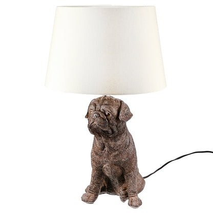 Table lamp dog pug, height 52 cm