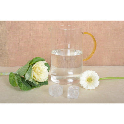 Glass pitcher with yellow handle 1.5l