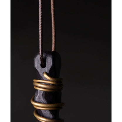 Black Sandal Wood Bronze Line Pendant