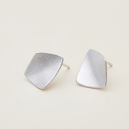 Geometric Frosted Surface Water Drop Ear Studs