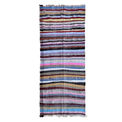 Moroccan Berber rug in recycled textiles 122 x 321 cm