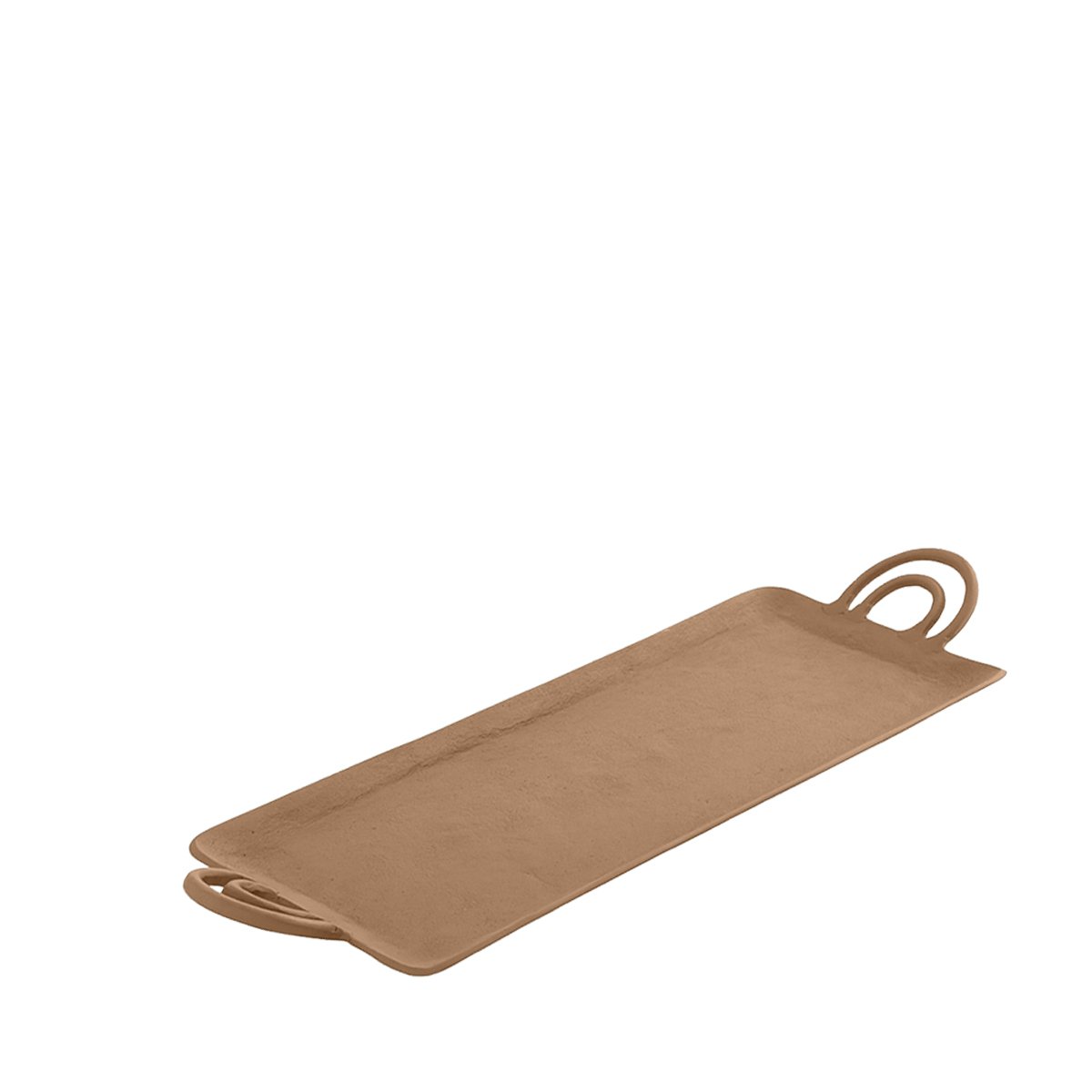 Beige rectangular aluminum tray 59x19x6cm