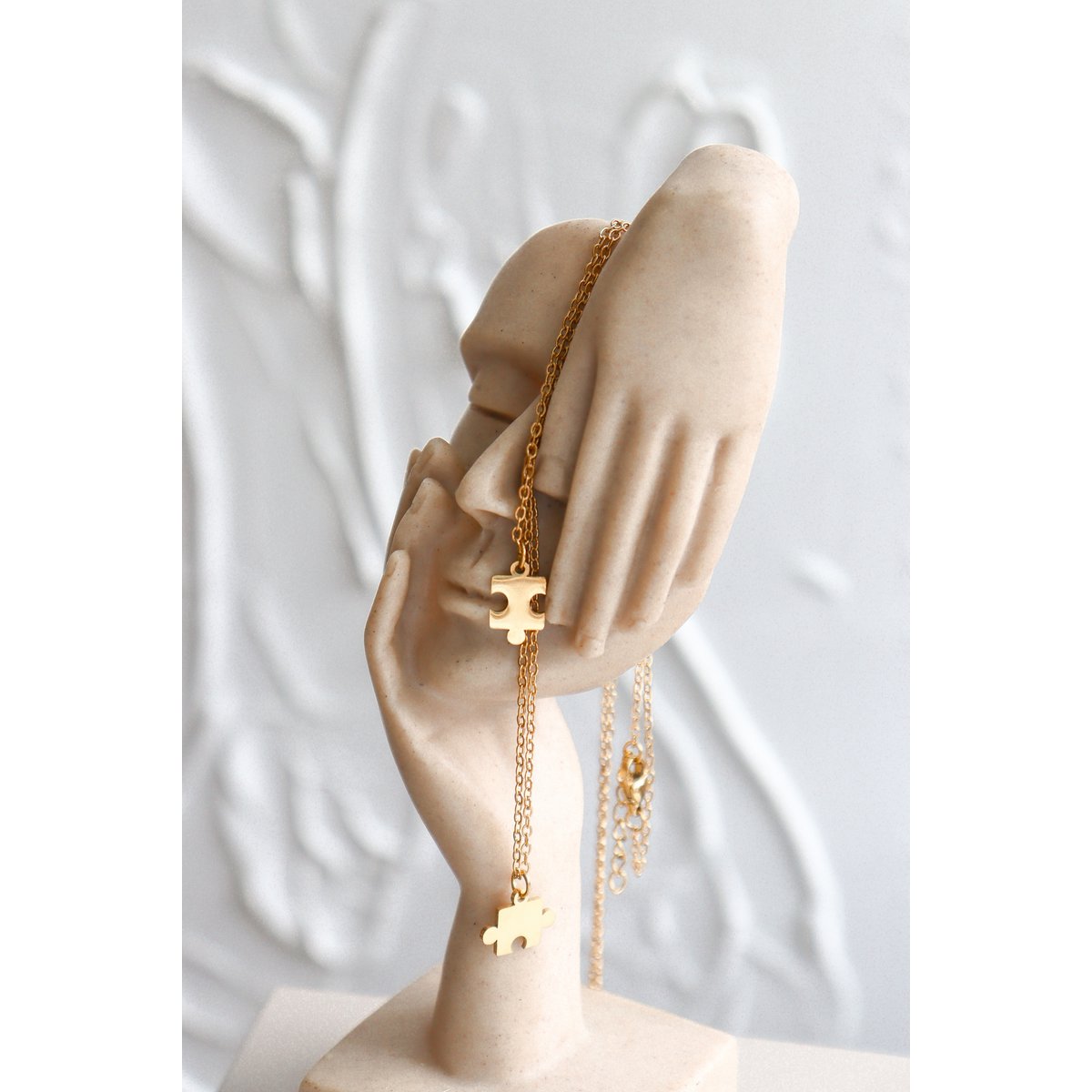 Puzzle Piece Relationship Necklace - Part 1 - Gold