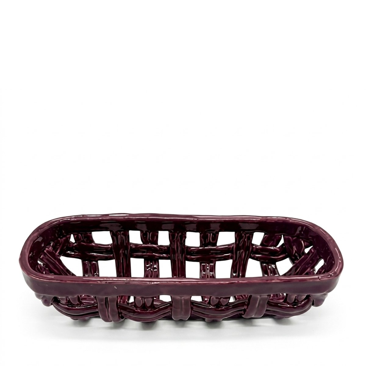 Burgundy fruit basket 32.1x11.1x8.8cm