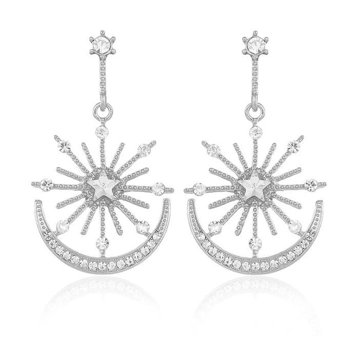 Luxury Star & Moon Statement Drop Earrings