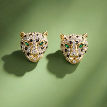 Luxury Leopard Gold Plated Stud Earrings