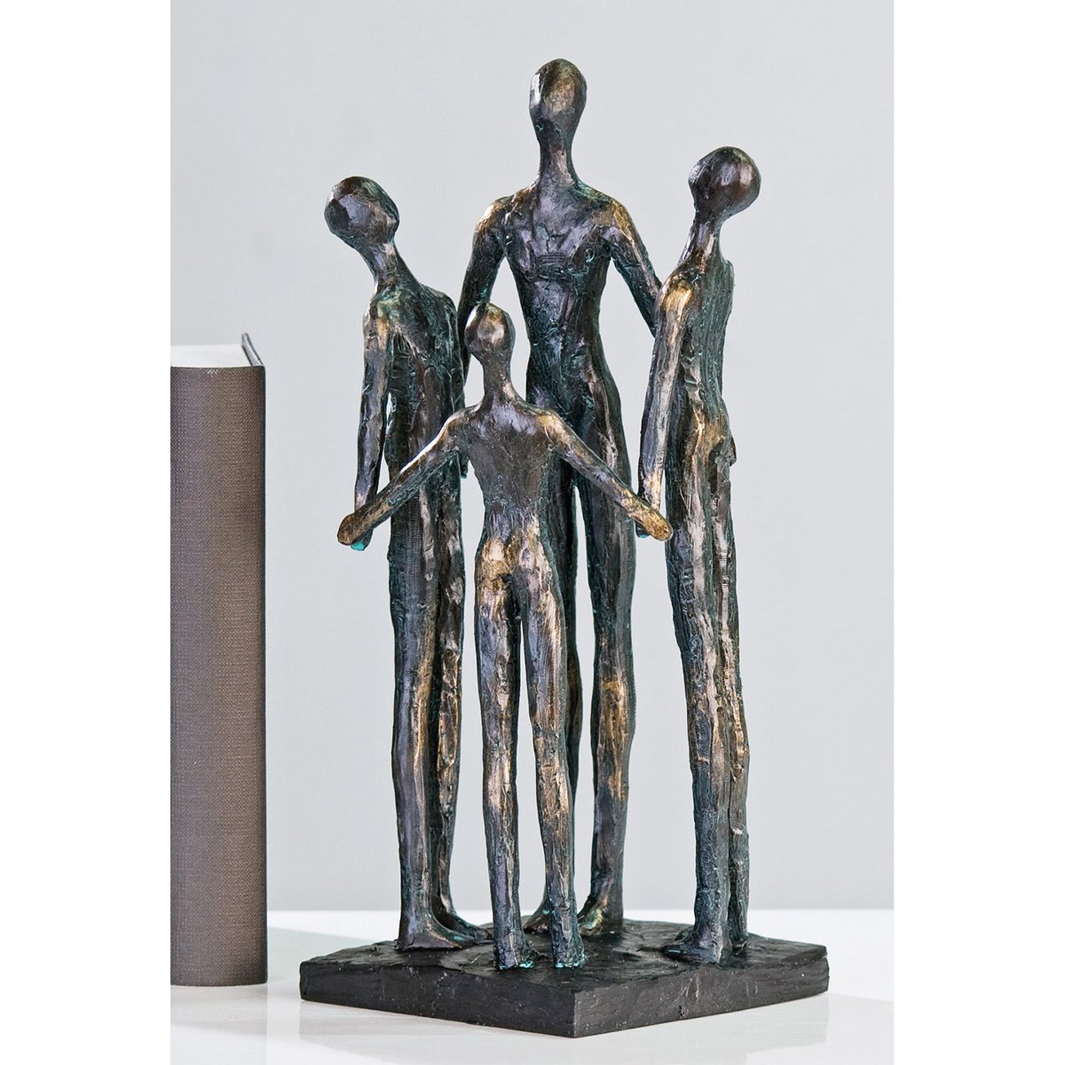 Poly sculpture "Group" bronze color H.30cm