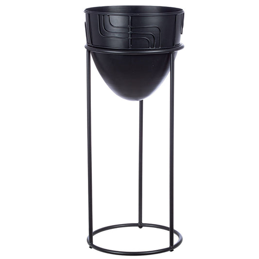 Planter labyrinth, black H.57 cm