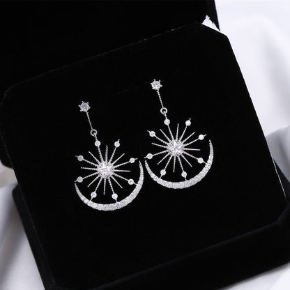 Luxury Star & Moon Statement Drop Earrings
