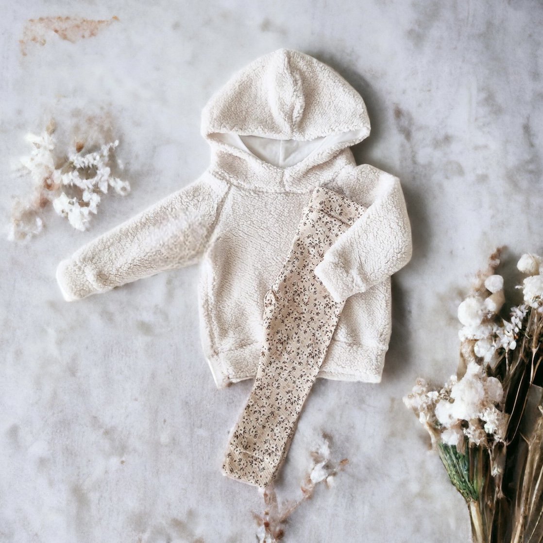 Hoodie teddy natural