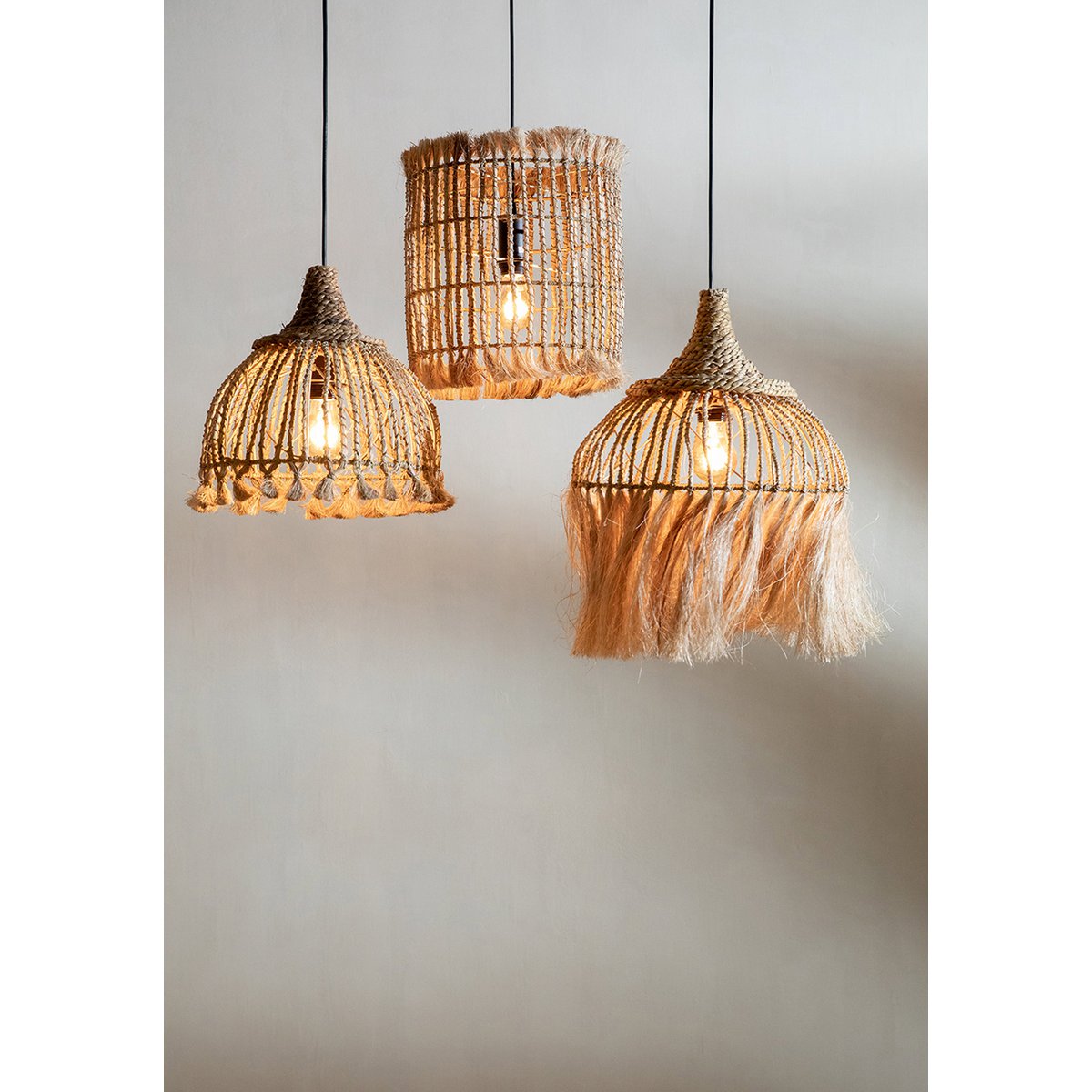The Abaca Tassel Pendant - Natural - S