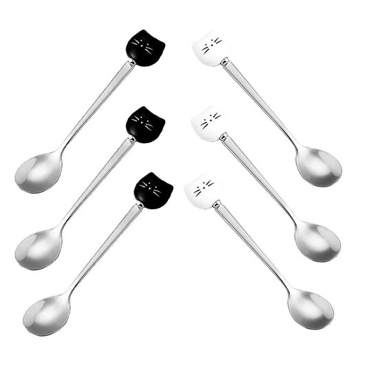 Spoonful white and black cats - set of 6