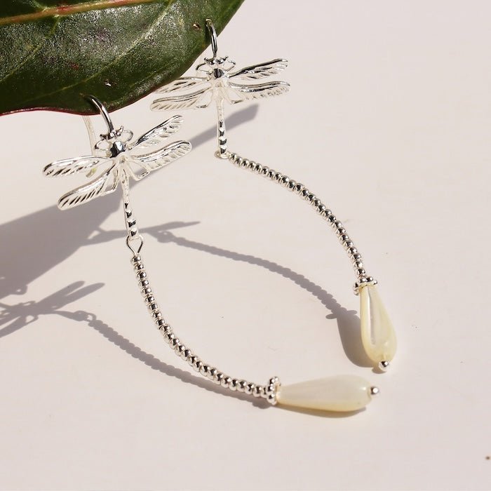 Silver Dragonfly Dynamic Earrings