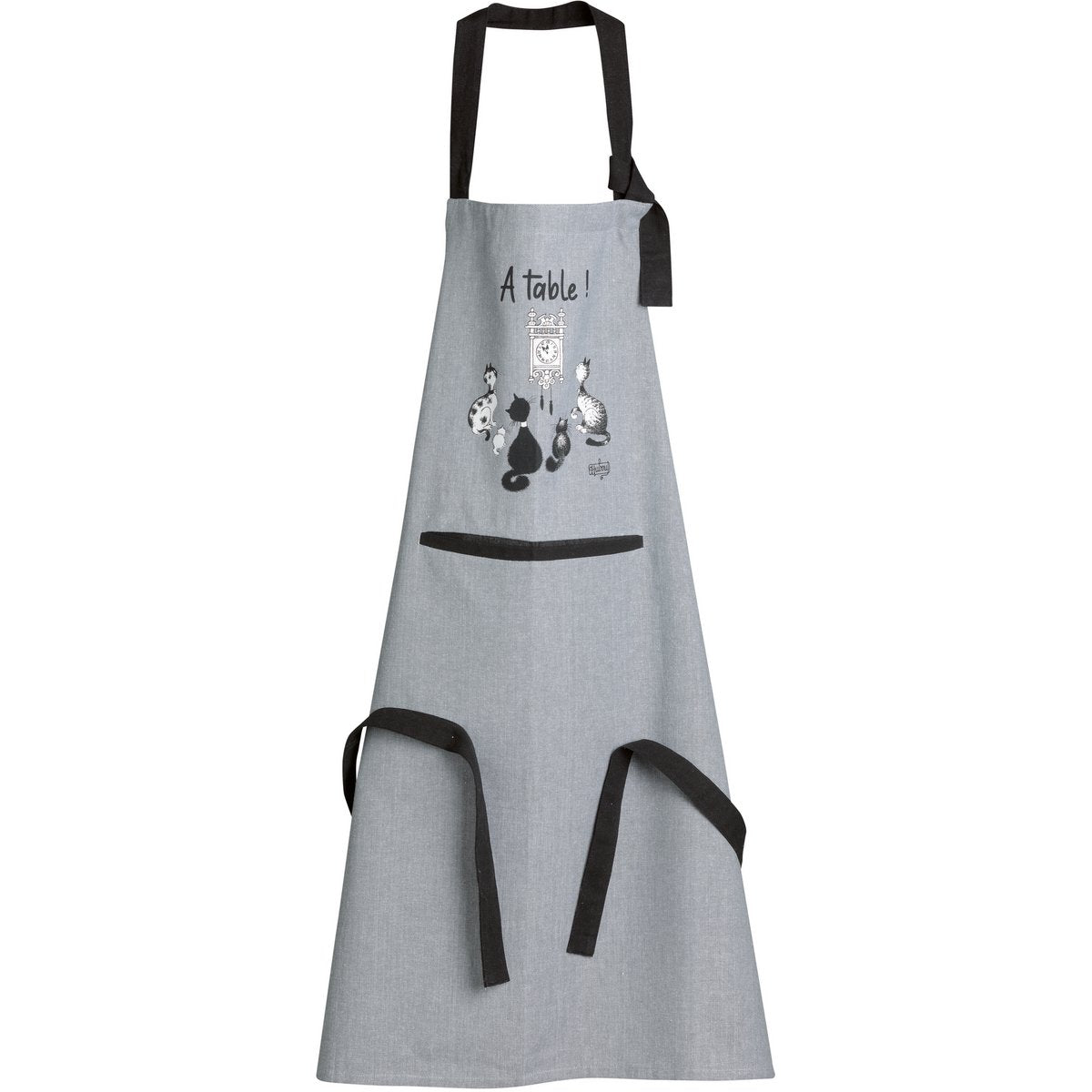 Dubout kitchen apron cat clock Gray 72 x 85