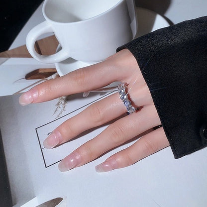 Sparkling Half Eternity Moissanite Rings