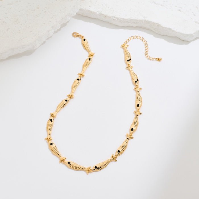 Vintage Cute Fish Link Necklace