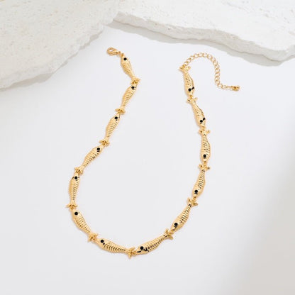 Vintage Cute Fish Link Necklace