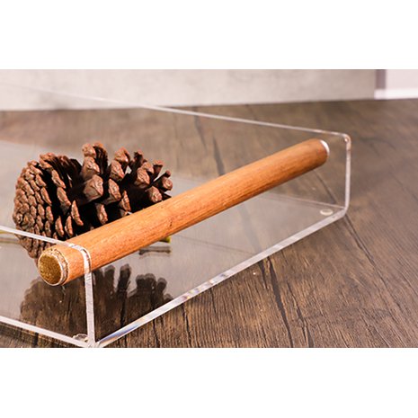 Acrylic tray with wooden grips