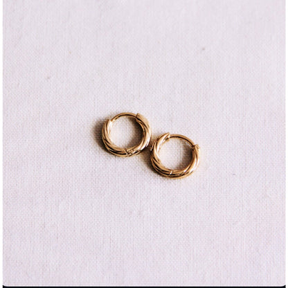 Stainless steel hoop 10mm "TURNED" - gold