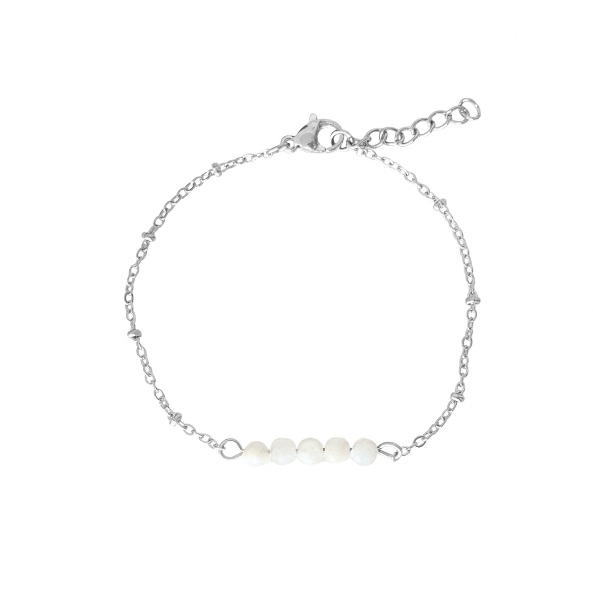 Bracelet Maansteen Facet - Silver