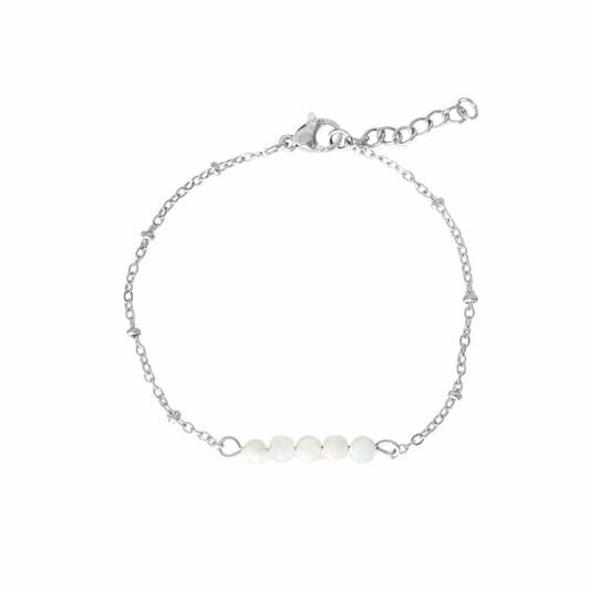 Bracelet Maansteen Facet - Silver