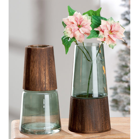 Vase Colletta brown/green, conical, H. 28.5 cm