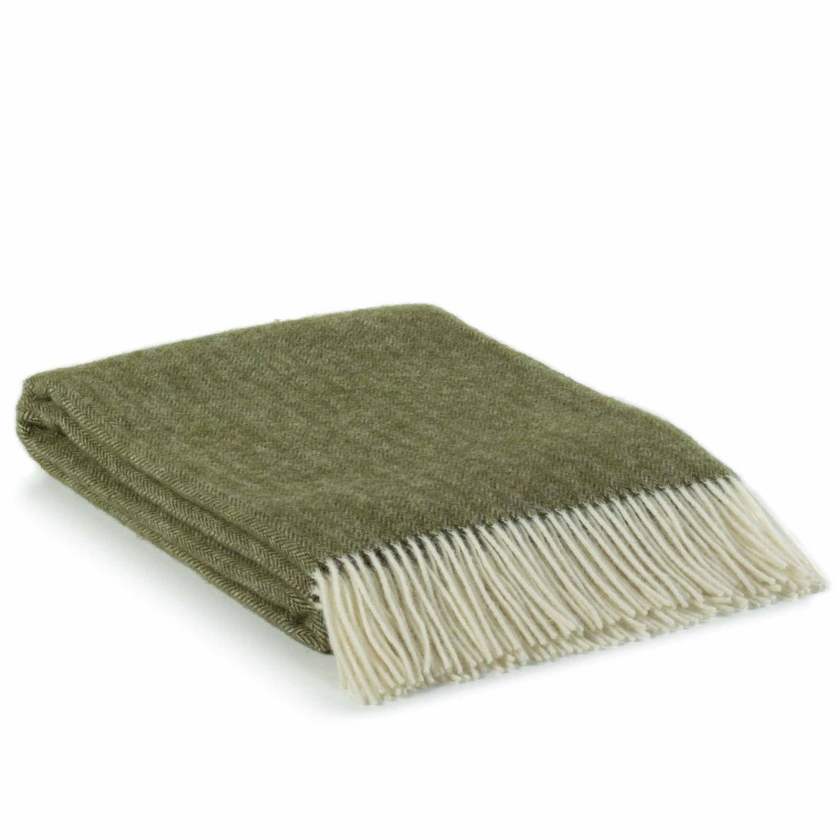 Wool Throw Blanket SIENNA green