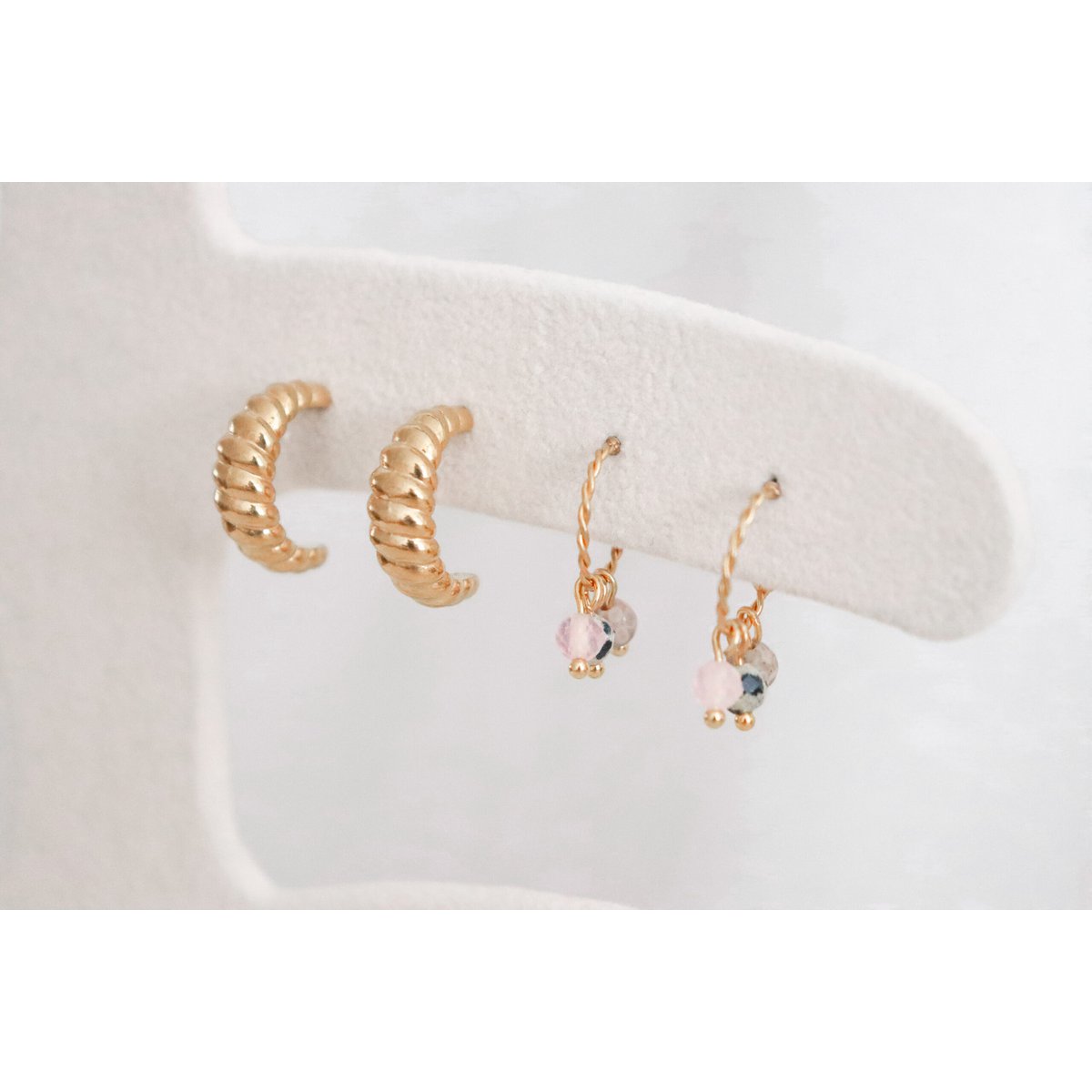 Balance Gemstone Earrings - Gold