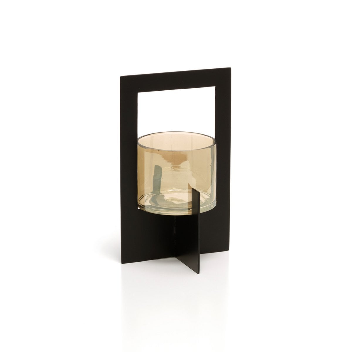 The Hurricane Framed Candle Holder - Black - L