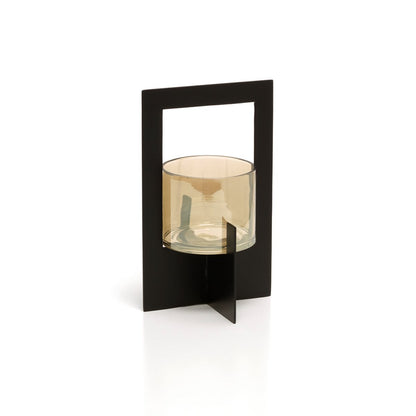 The Hurricane Framed Candle Holder - Black - L