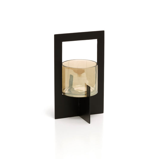 The Hurricane Framed Candle Holder - Black - L