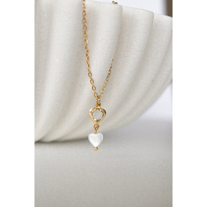 Kristal & Schelp Hart Ketting - Gold