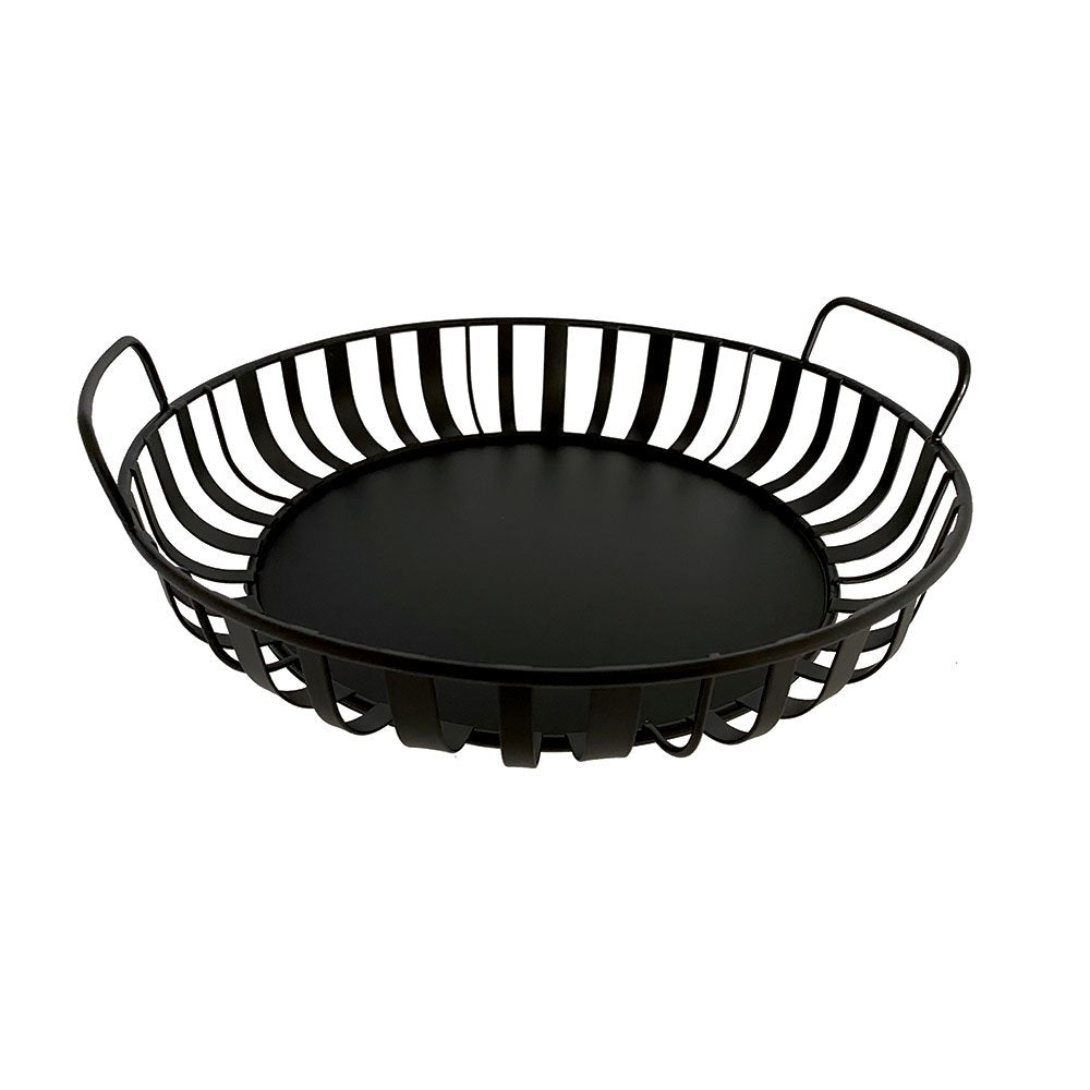 Black iron tray with grips