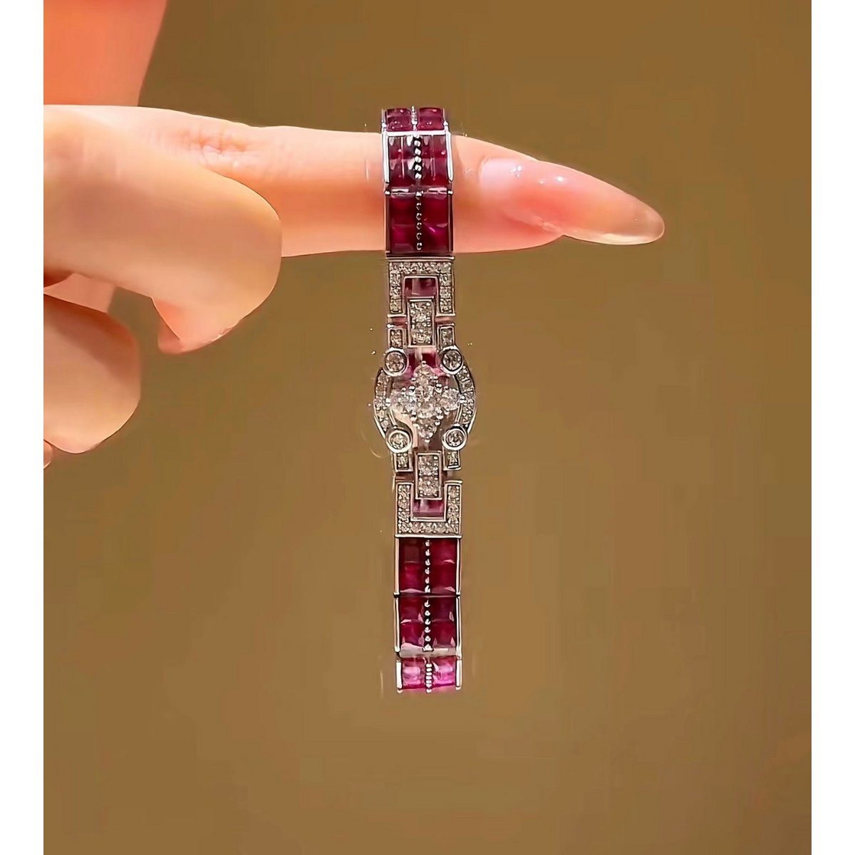 Elegant Ruby Line Adjustable Bracelet