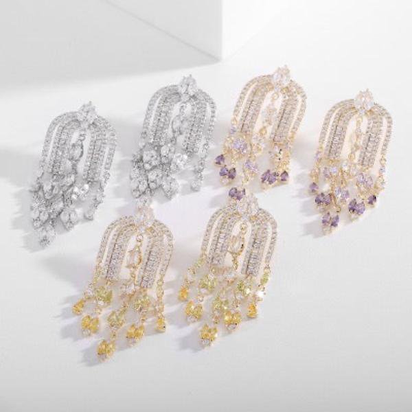 Royal French Arc Sparkling Earrings