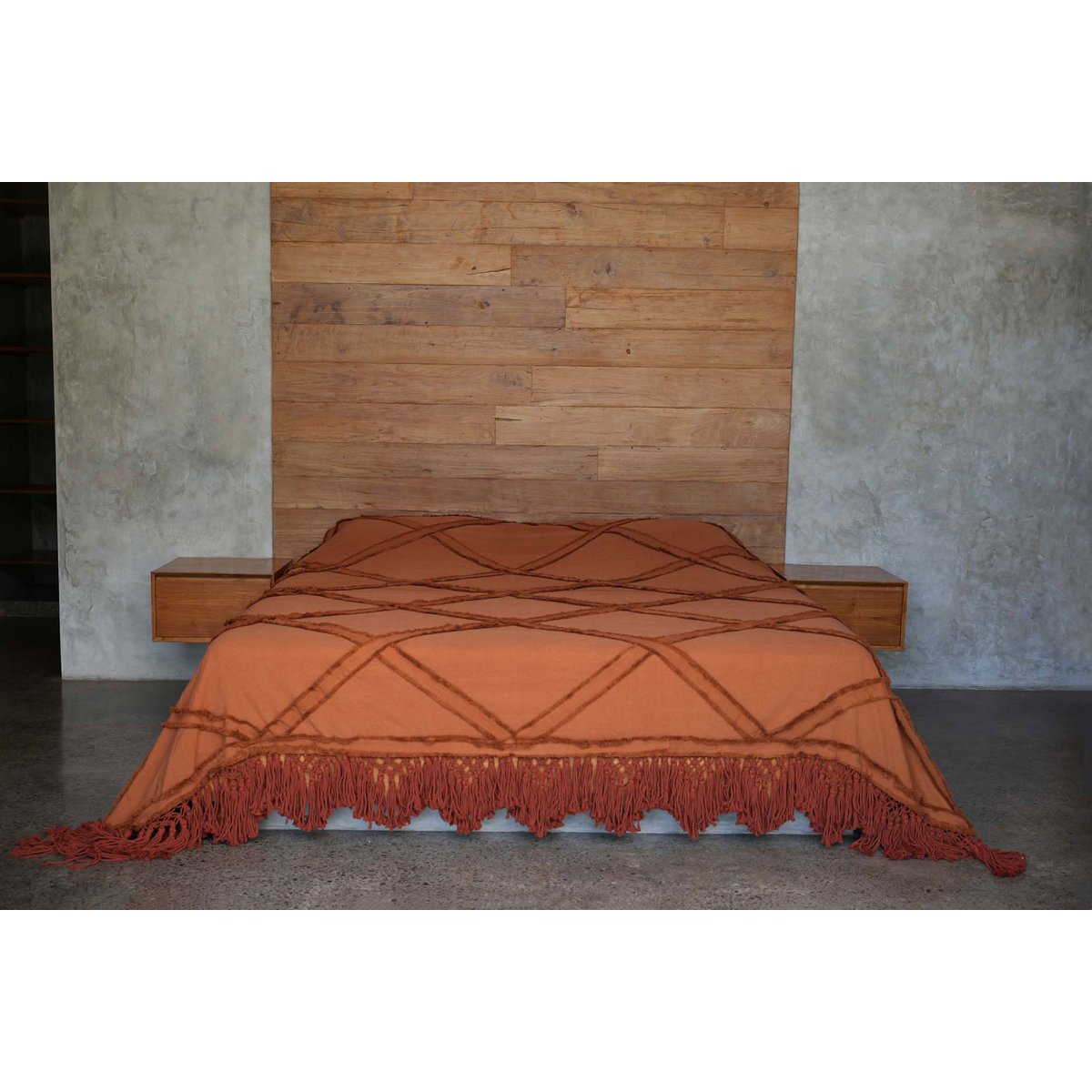 The Berber Bed Throw - Terracotta