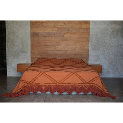 The Berber Bed Throw - Terracotta