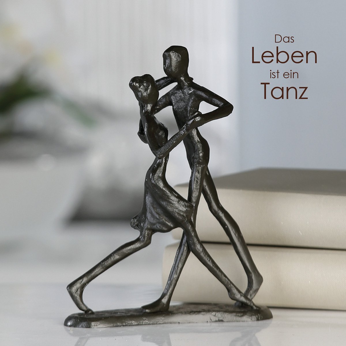 Iron design sculpture "Dancing" burnished H.17cm