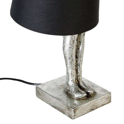 "Man" lamp, poly, antique silver / black