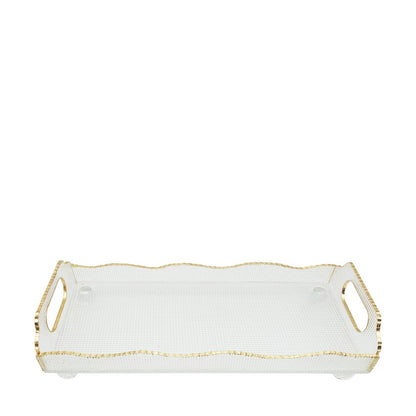 Rectangular gilded edge in glass 38x17.5x9.5cm