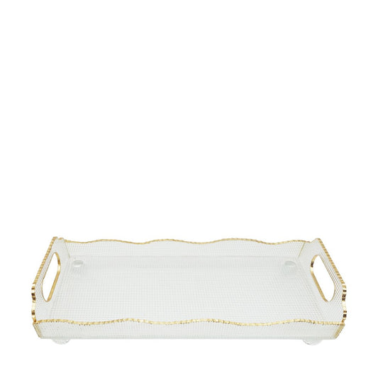 Rectangular gilded edge in glass 38x17.5x9.5cm