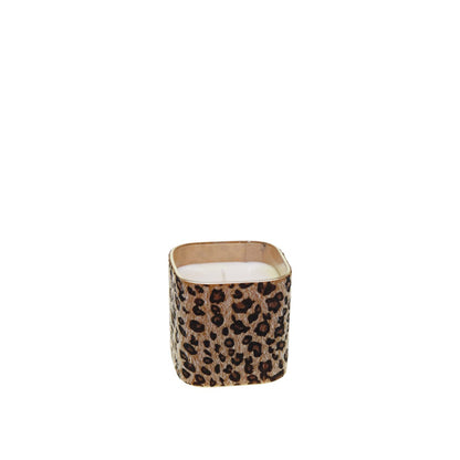 8x8x8cm leopard glass candle