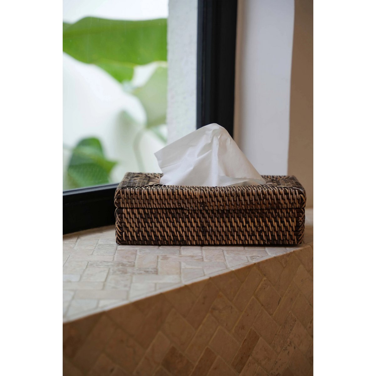 The Rattan Classic Tissue Box - Natural Brown