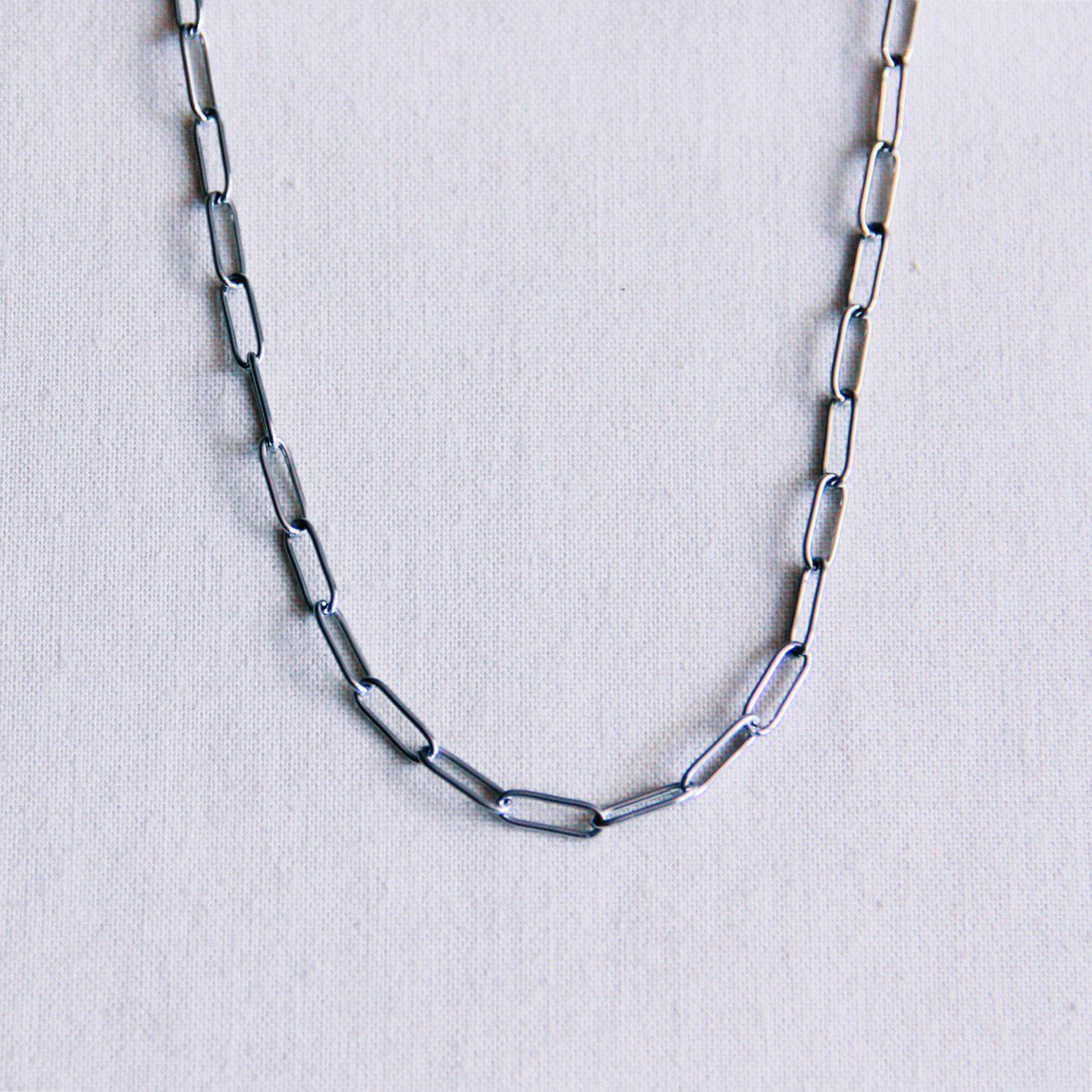 Stainless Steel D-chain necklace - silver