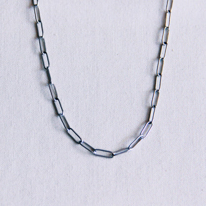 Stainless Steel D-chain necklace - silver