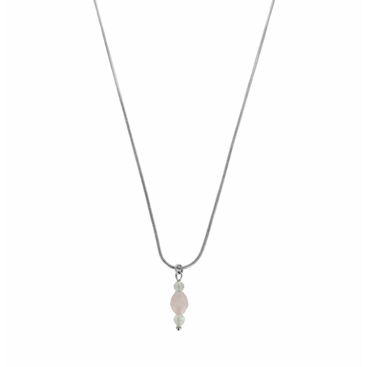 Moonstone and Rose Quartz Collier - Silver