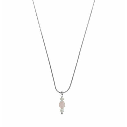 Moonstone and Rose Quartz Collier - Silver